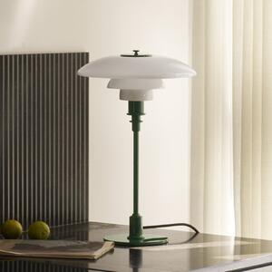 Louis Poulsen Lampa de masă PH 3/2, verde închis, Ø 28 cm, Verde, Camera de zi / sufragerie, Sticlă, Design