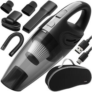 Aspirator auto fără fir cu ciclon, portabil - 2600 mAh, cu accesorii