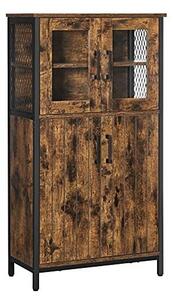 Comoda Model Dior, Maro rustic/Negru, 60x30x108 cm