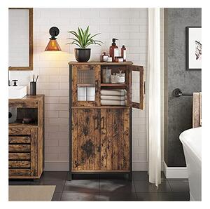 Comoda Model Dior, Maro rustic/Negru, 60x30x108 cm
