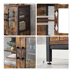 Comoda Model Dior, Maro rustic/Negru, 60x30x108 cm