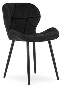 Scaun de masa MANGO VELVET cu picioare negre, negru
