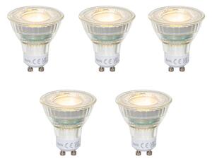 Set de 5 becuri LED GU10 50mm clare 2,5W 450 lm 2700K