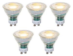 Set de 5 becuri LED GU10 50mm reglabile, clare, 2,5W, 450 lm, 2700K