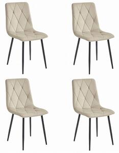 Set 4 Scaune Bucatarie/Dining Fido Catifea Bej