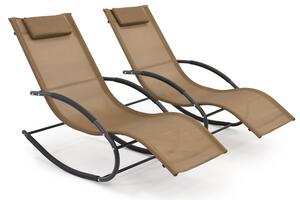 Set de două șezlonguri de grădină cu balansoar Orlando Garden Point din bronz