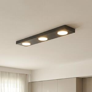 SIGMA Plafonieră Hero, negru, 55 x 12 cm, 3 becuri, metal, GX53, reglabil, Negru, Hol, Metal, Modern, Plafon unghiular direct