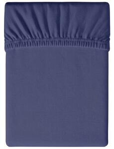 Cearsaf jersey albastru marin 90 x 200 cm