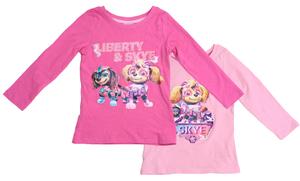 Tricou cu maneca lunga pentru copii PAW PATROL 2 buc roz/roz deschis - diverse marimi Marime: 98 - 104
