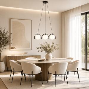 Pendul Glace Erste Negru 60cm 3XE27 IP20 – Lustra Metal Sticla Moderna Eleganta pentru Dining Sufragerie Design Industrial Minimalist Decorativ
