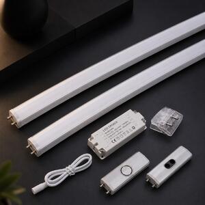 Pachet Promo 2x Baghetă LED Link 120cm 60W Lumină Rece 6000K cu Kit Accesorii și Senzor Cadou pentru Mobila Bucătărie Iluminat Interior Profesional