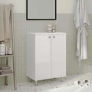 Corp haaus Zaria, 2 Usi, Alb lucios/Alb, MDF, L 60 x l 35 x H 85 cm