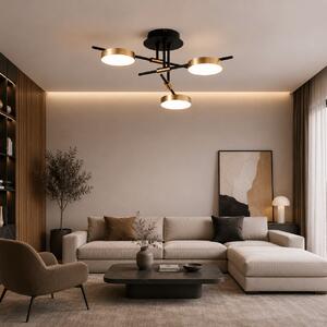 Plafonieră LED Modernă Erste Kara 30W 1800lm 3000K 520x80mm Negru Auriu Corp Iluminat Interior Elegant Design Geometric pentru Living Dormitor