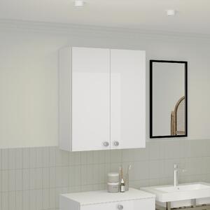 Corp haaus Zaria, Suspendat, 2 Usi, Alb lucios/Alb, MDF, L 60 x l 22 x H 72 cm