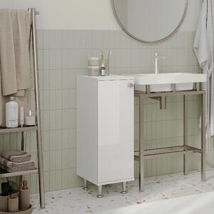 Corp haaus Zaria, 1 Usa, Alb lucios/Alb, MDF, L 30 x l 35 x H 85 cm
