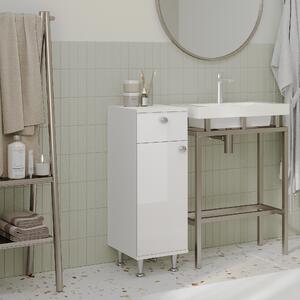 Corp haaus Zaria, 1 Sertar, 1 Usa, Alb lucios/Alb, MDF, L 30 x l 35 x H 85 cm