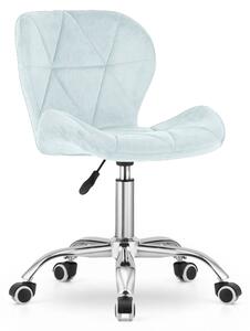 Scaun de birou AVOLA VELVET albastru deschis