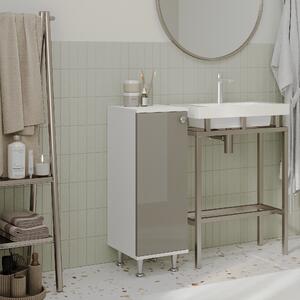 Corp haaus Zaria, 1 Usa, Gri Lucios/Alb, MDF, L 30 x l 35 x H 85 cm