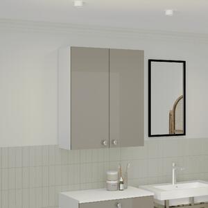 Corp haaus Zaria, Suspendat, 2 Usi, Gri Lucios/Alb, MDF, L 60 x l 22 x H 72 cm