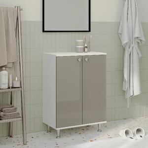 Corp haaus Zaria, 2 Usi, Gri Lucios/Alb, MDF, L 60 x l 35 x H 85 cm