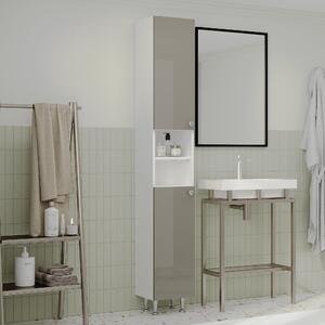 Soldat haaus Zaria, 2 Usi, Gri Lucios/Alb, MDF, L 30 x l 27 x H 190 cm