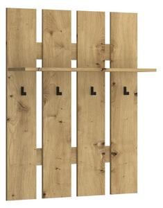 Cuier de perete AYSON, stejar artizanal, PAL, 80x23x100 cm