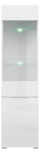 Vitrina inalta YOLK, alb lucios, MDF/sticla, 2 usi, 50x42.8x190 cm