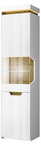 Vitrina TORINO, alb lucios, MDF, 2 usi, 53.6x38x200 cm