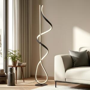 Lucande Lampadar LED Rodado, negru, 132 cm, aluminiu, Negru, Camera de zi / sufragerie, Metal, Modern