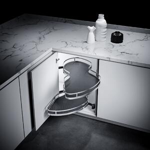 Set cosuri pentru colt ovale PRECISO, pentru corp de 900-1100 mm, montaj dreapta | stanga , 865x495 mm,H= 650-770 mm, finisaj antracit