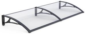 Copertină PRO 200x80 cm din aluminiu și plexiglas – Negru/Transparent