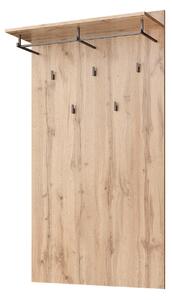 Cuier de perete MORTIZ, stejar wotan, PAL, 80X30X146 cm
