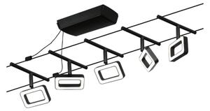 Paulmann 94485 - Set complet 5 x LED (4,8 W), sistem pe cablu FRAME, 230 V, negru