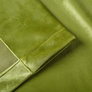 Draperie din catifea cu rejansa transparenta cu ate pentru galerie, Madison, densitate 700 g/ml, Moss green, 1 buc