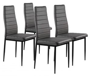 Set de 4 scaune elegante, gri, cu design atemporal