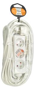 Cablu prelungitor 3Z - 10m, alb