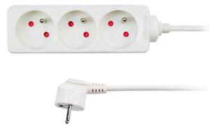 Cablu prelungitor 3Z - 1,5m, alb