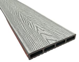 Placă de gard 3D, din compozit de lemn și plastic WPC, culoare gri deschis, 150 x 20 mm, lungime 2m sau 4 m