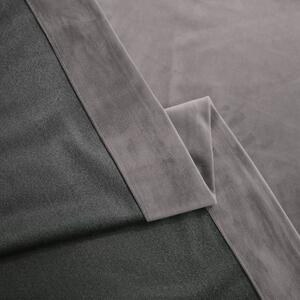 Set draperie din catifea blackout cu rejansa transparenta cu ate pentru galerie, Madison, densitate 700 g/ml, Philippine Gray, 2 buc