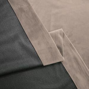 Set draperie din catifea blackout cu rejansa transparenta cu ate pentru galerie, Madison, densitate 700 g/ml, Grullo, 2 buc