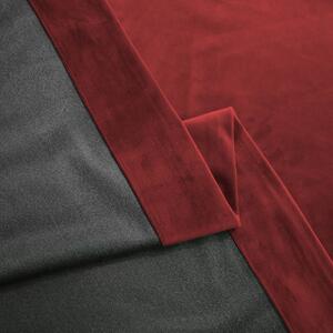 Set draperie din catifea blackout cu rejansa transparenta cu ate pentru galerie, Madison, densitate 700 g/ml, Dark Scarlet, 2 buc