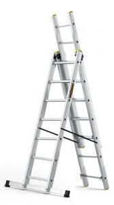 Scară multifuncțională din aluminiu, cu 3 x 7 trepte și capacitate de încărcare de 150 kg