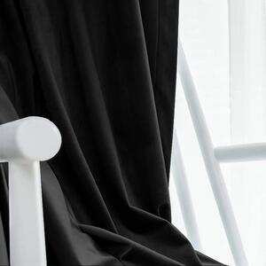 Set draperie din catifea blackout cu rejansa transparenta cu ate pentru galerie, Madison, densitate 700 g/ml, Deep Black, 2 buc