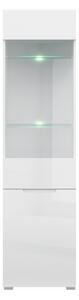 Vitrina inalta YOLK, alb lucios, sticla, 2 usi, 50x42.8x190 cm