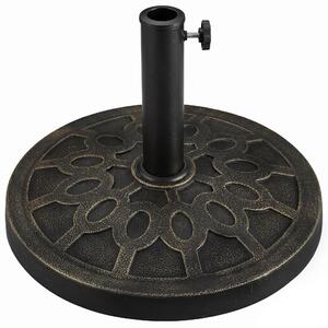Outsunny Bază Rotundă pentru Umbrelă de Ø38 mm și Ø48 mm cu Mâner, Ø45x33 cm, Bronz | Aosom Romania