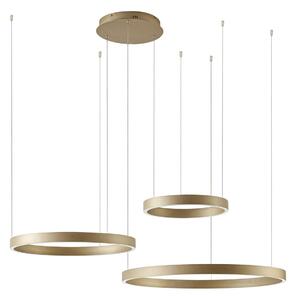 Lustră Pendul Quitani, Aureon, reglabil, Auriu / Alamă, Camera de zi, Aluminiu, Modern