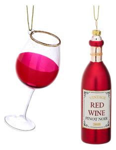 Ornamente de Crăciun 2 buc. din sticlă Red Wine – Sass & Belle