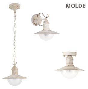 Brilagi - Lampă suspendată de exterior MOLDE, 1xE27/60W, IP44, alb/patină