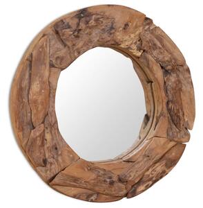 Oglindă decorativă Lemn de tec 60 cm Rotundă