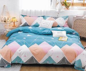 Lenjerie de pat cu husa elastic Graphic din bumbac ranforce, gramaj tesatura 120 g/mp, multicolor